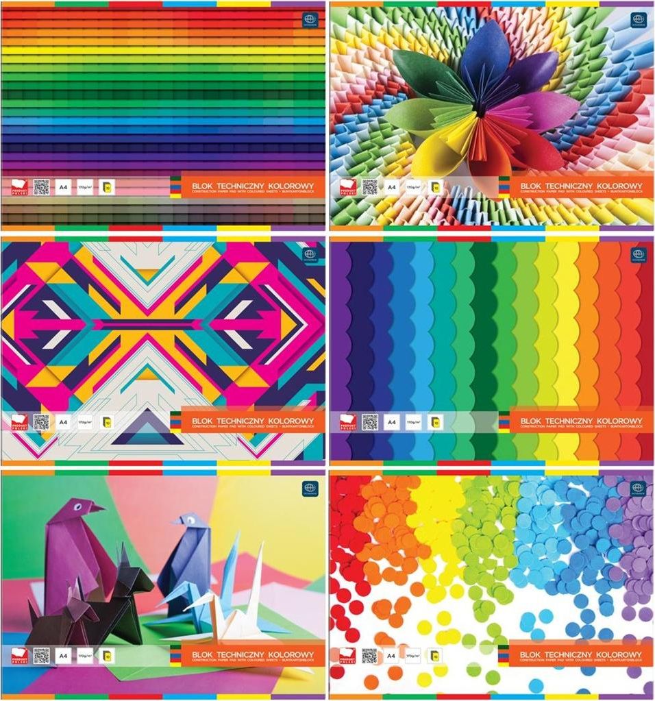 Interdruk Blok techniczny A4 10k kolorowy 10szt.