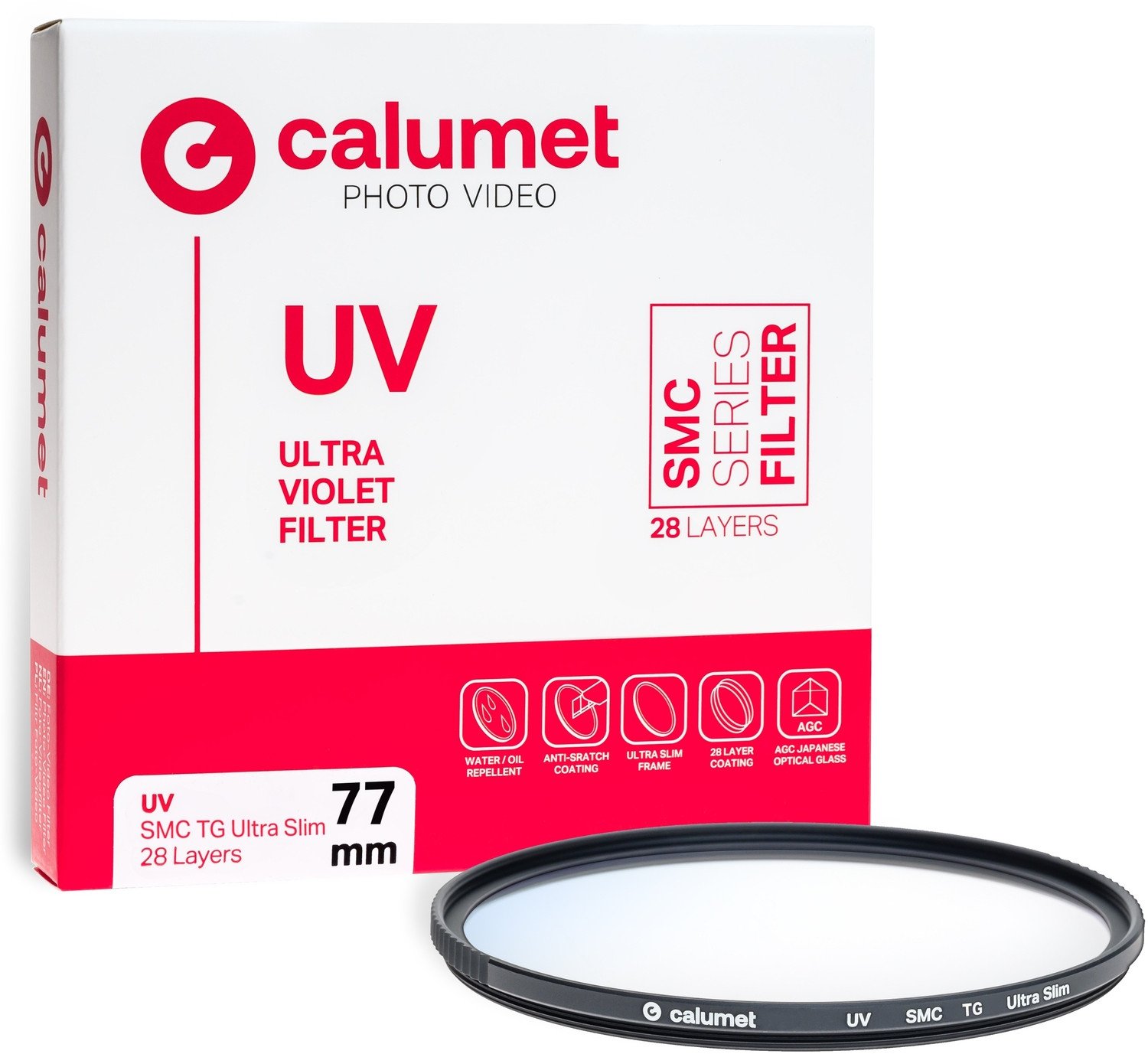 Calumet Filtr UV SMC TG 77 mm Ultra Slim 28 Layers