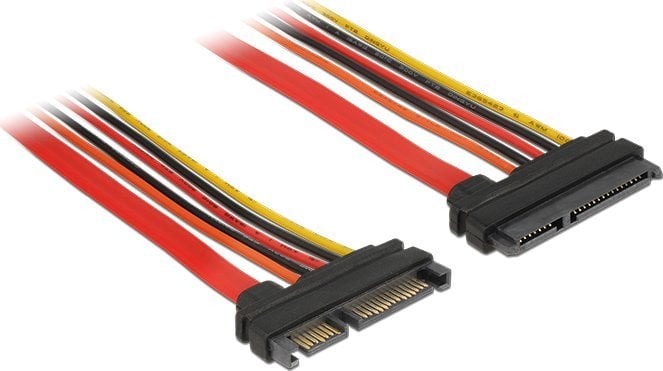 Delock DELOCK Verl�ngerungskabel SATA 6 Gb/s 22 Pin Stecker > SATA 22 Pin Buchse 3,3 V + 5 V + 12 V 10 cm