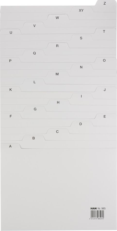 PBS Connect Przekładki do kartotek PP A5,A-Z HAN szare HN985-13