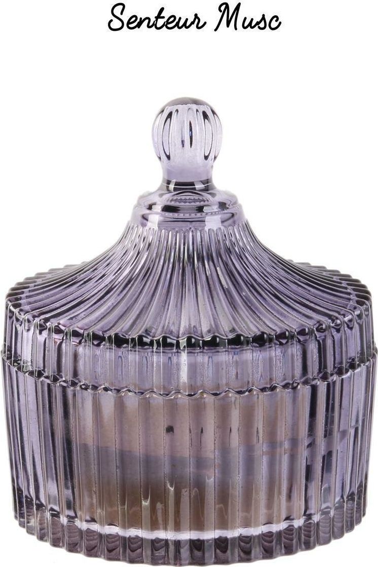 Intesi Świeca ze szkła bohemskiego L szara