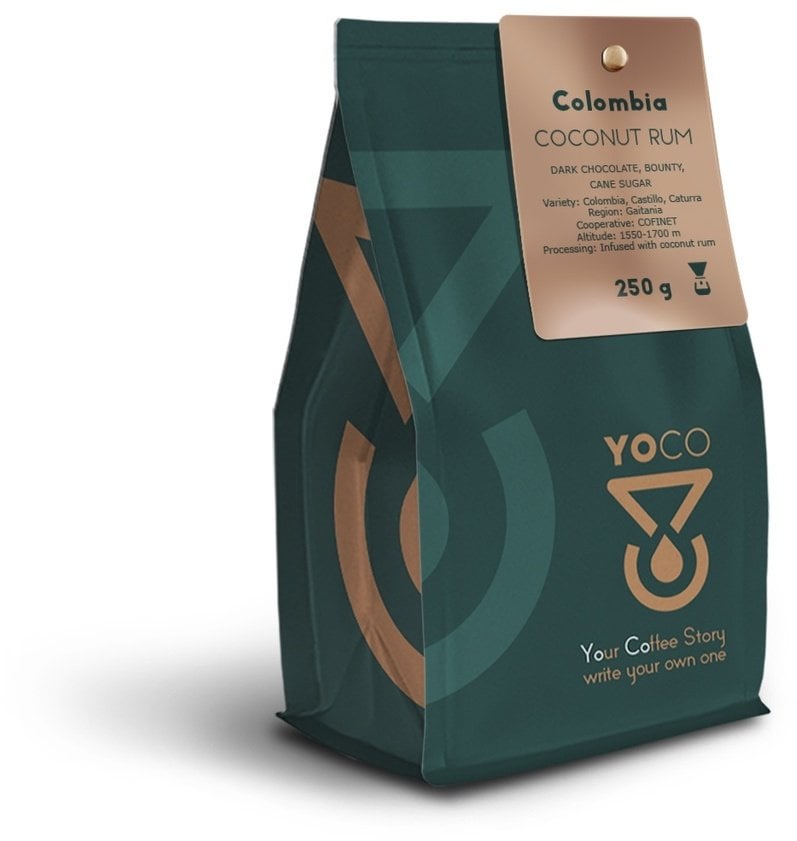 Kawa ziarnista YoCo Kawa ziarnista Colombia Coconut Rum Filtr 250g