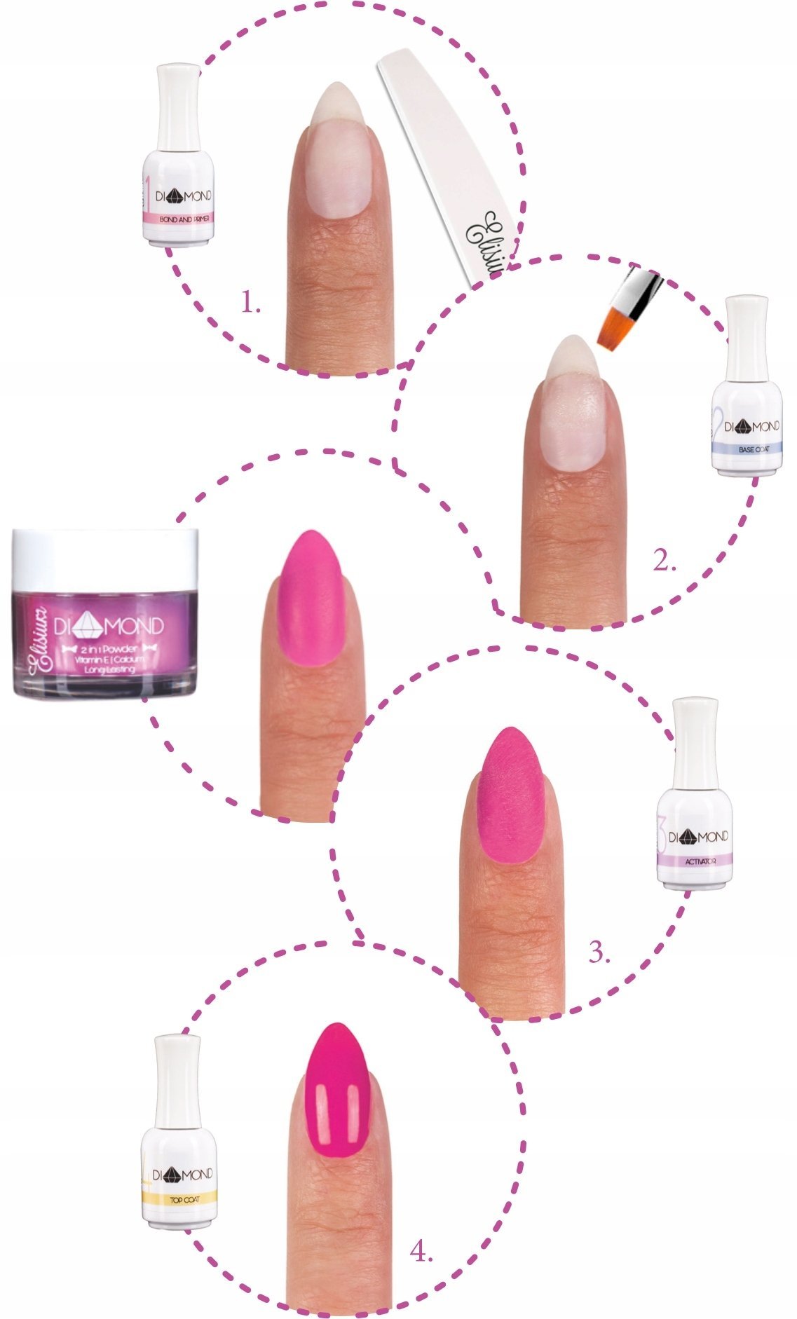 Elisium Diamond 2in1 Powder proszek do manicure tytanowego DN602 Warm Nude 23g