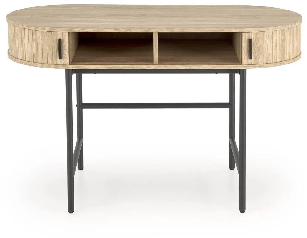 Biurko B51 dąb naturalny/czarne HALMAR