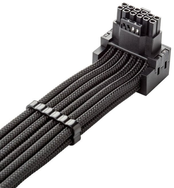 CableMod Universal Pro ModMesh 16-Pin zu 16-Pin-Kabel, 90 Anschluss, Sleeved, StealthSense - schwarz, 60 cm, Var. A