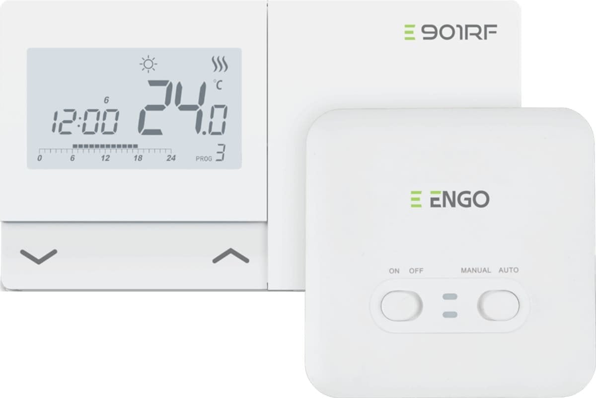 E901RF - Bezprzewodowy, elektroniczny regulator temperatury - tygodniowy, ENGO.+ BON (DWZ)