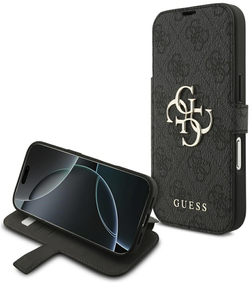 Guess Etui Book 4G Metal Logo do iPhone 17 Pro czarny