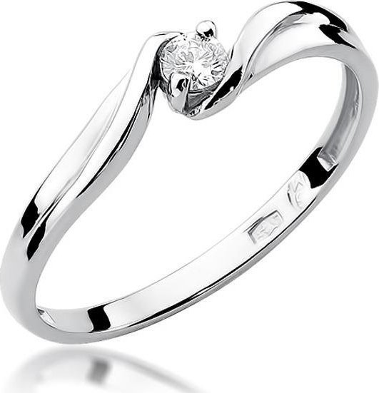Best Diamonds złoty pierścionek z brylantem 0.10ct 15