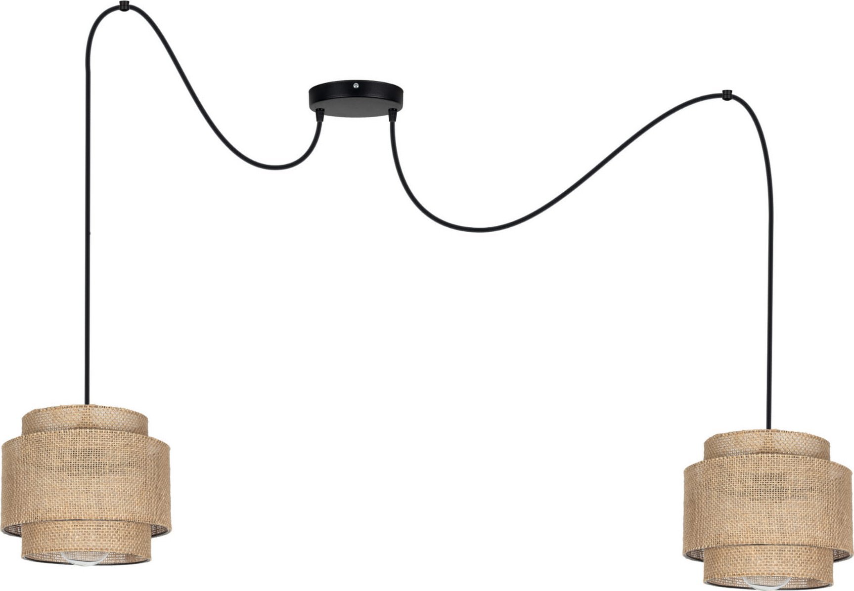 Lampa wisząca Solar Lampa wisząca sufitowa pająk BOHO len 2 żarówki