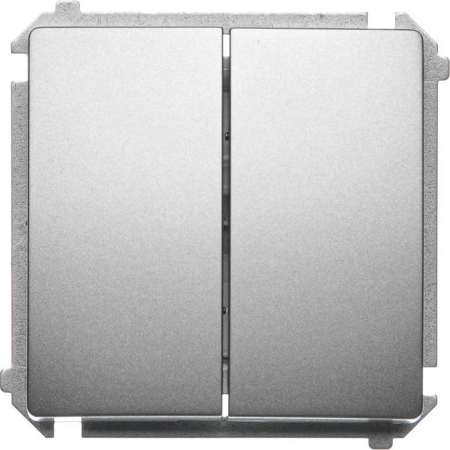 Kontakt-Simon Łącznik schodowy Simon Basic podwójny 10AX 230V satynowy (BMW6/2.01/29)