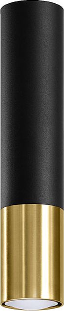 Lampa sufitowa Lumes Czarno-złoty plafon tuba - EXX214-Loper