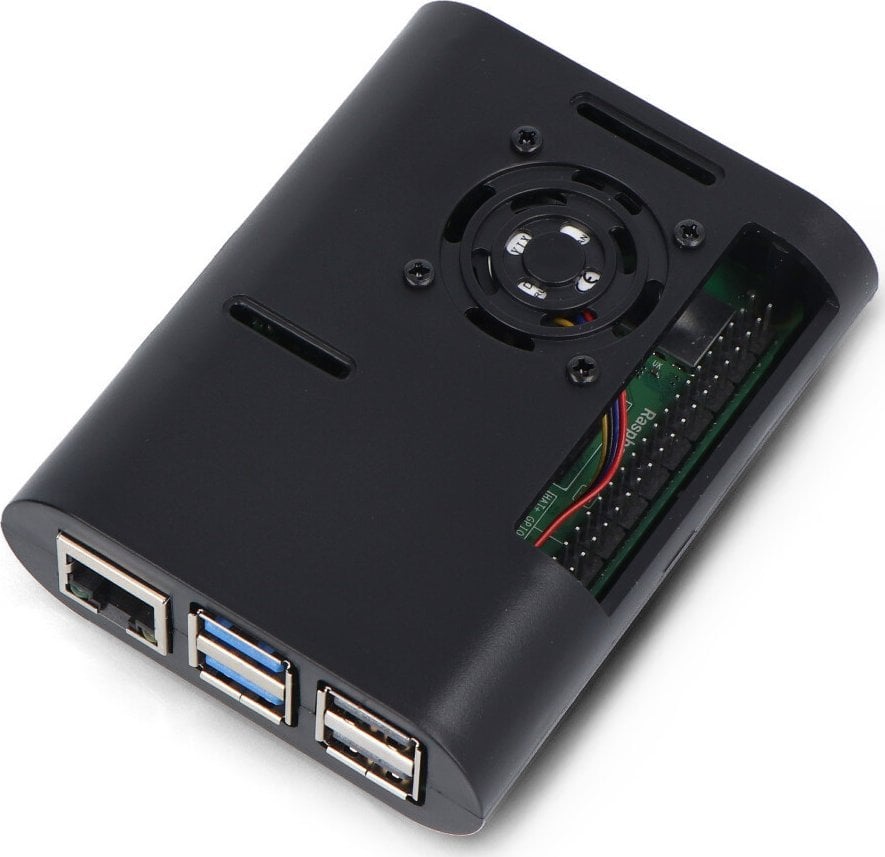 OEM Obudowa do Raspberry Pi 5 z wentylatorem i radiatorami - ABS - czarna}