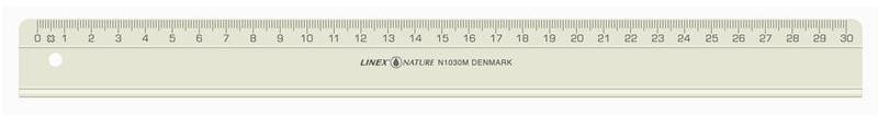 Linex N1030, Desk ruler, Cornstarch, White, 30 cm, 29 mm, 2.5 mm