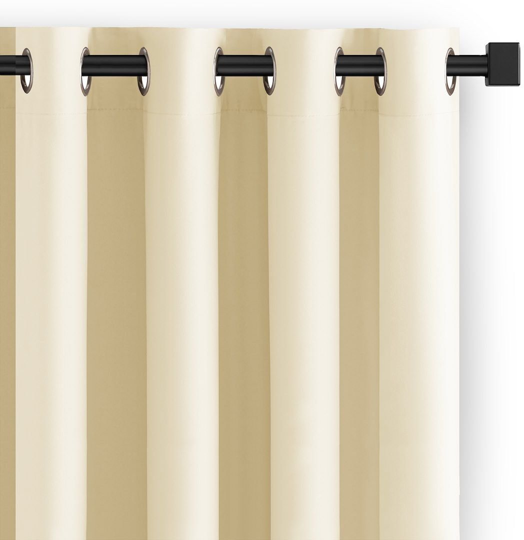 Zasłona do salonu CARLI na przelotkach gładka 140x250 kremowa Restilo