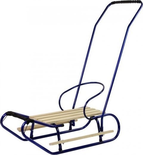 Lean Sport Sanki Metalowe z Pchaczem Oparcie Pasek Niebieskie