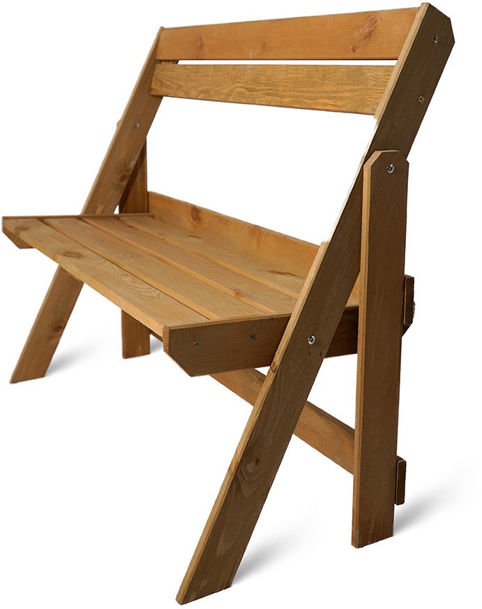 Ławka Ogrodowa Z Oparciem Drewniana Nowoczesna 105cm Sosna Kasztan