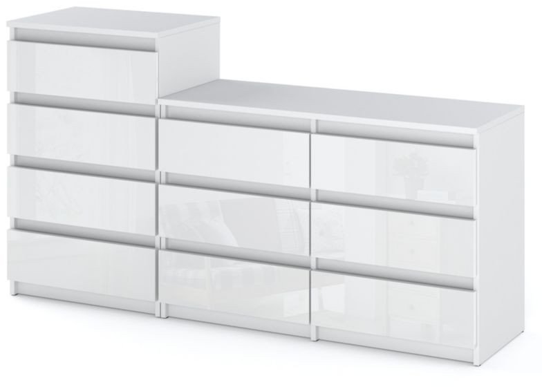 Komoda 10 Szuflad Nowoczesna Hugo Szafka Rtv Stolik 160cm Biały Połysk