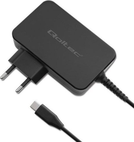 Ładowarka Qoltec Ładowarka GaN Power Pro | 1xUSB-C | 90W | 5-20V | 3-4.5A | Czarna