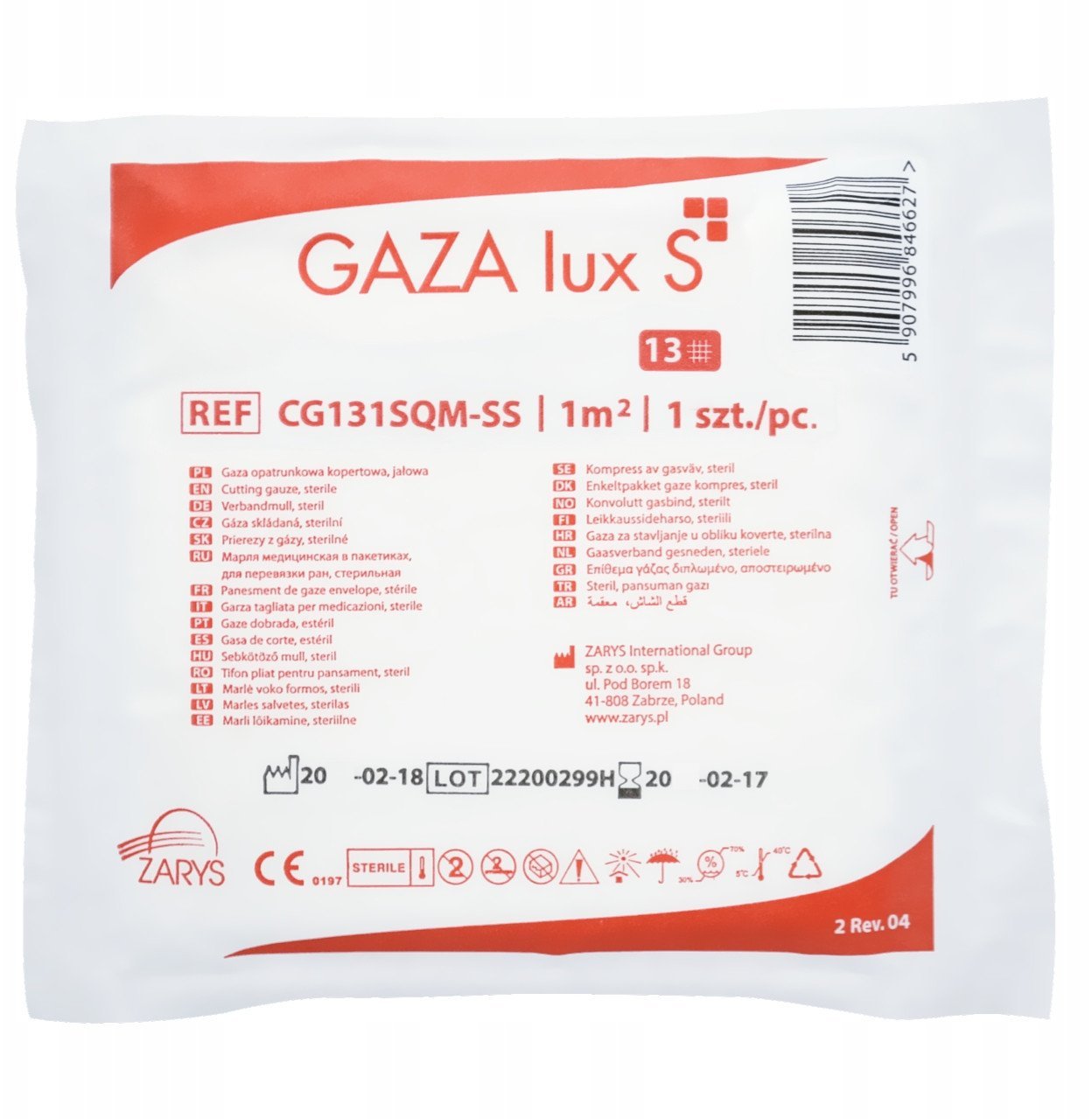 GAZA STERYLNA 1m2 13N