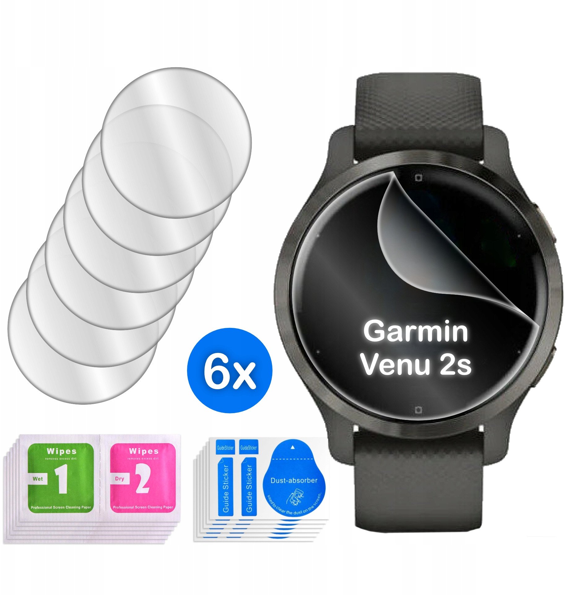 FOLIA do Garmin Venu 2s HYDROŻELOWA OCHRONNA na ekran 3D 6 sztuk