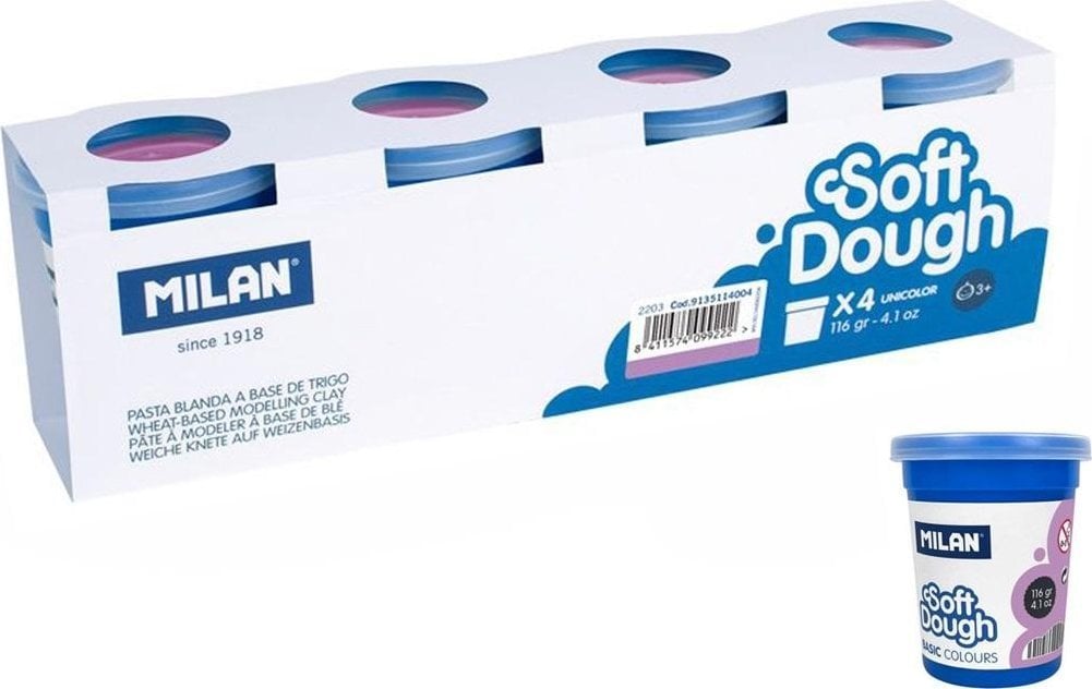 Teka Ciastolina Basic 116g 4 słoiczki fiolet MILAN