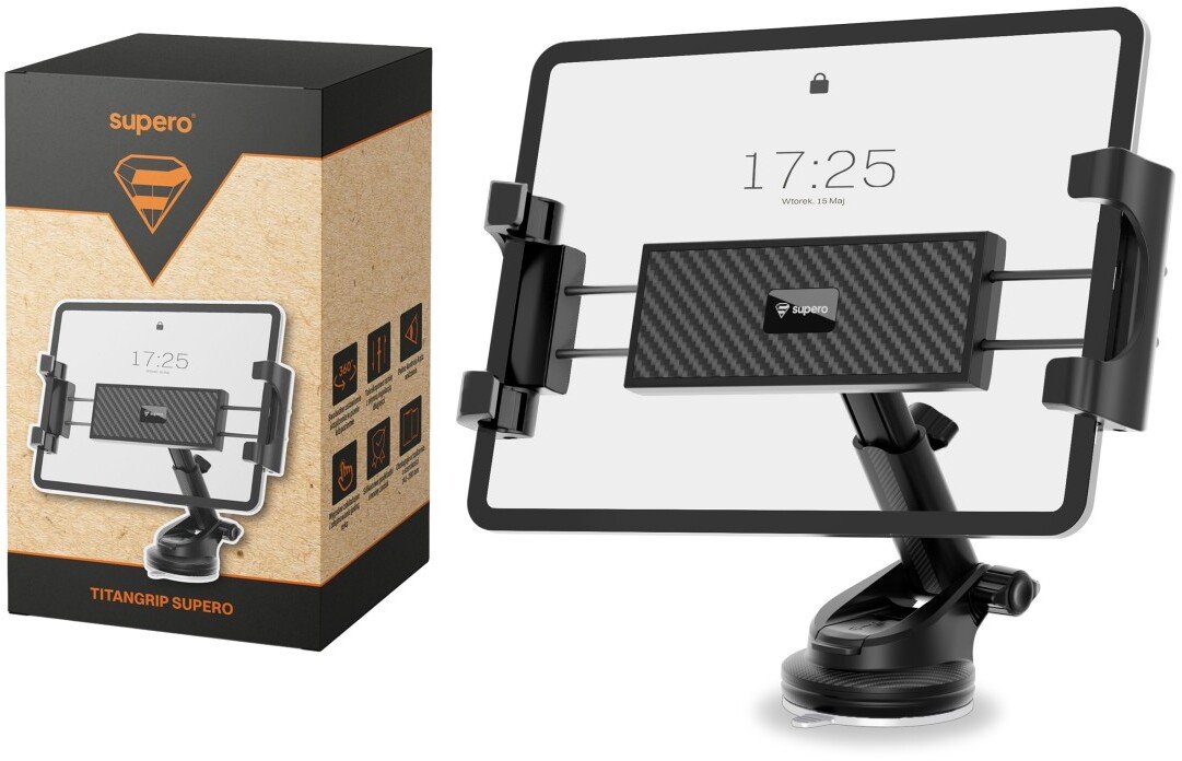 SUPERO Uchwyt na tablet do samochodu 360, czarny