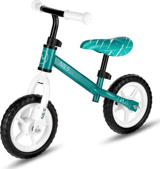 Rowerek biegowy dziecięcy Nils Fun RB134 koła 10'' zielony 65x35x55 cm