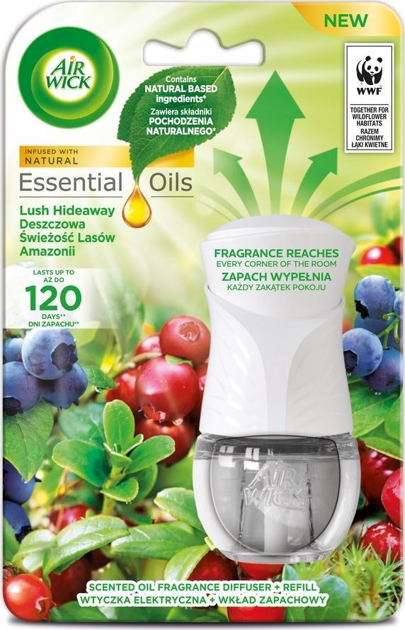 Air Wick Air Wick Essential Oils elektryczny odświeżacz powietrza i wkład Deszczowa Świeżość Lasów Amazonii 19ml