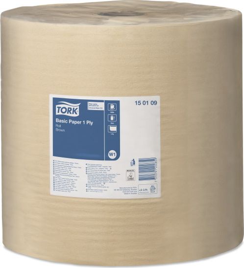 Tork - Czyściwo papierowe w dużej roli do lekkich zabrudzeń, 1-warstwowe, universal - Brązowe