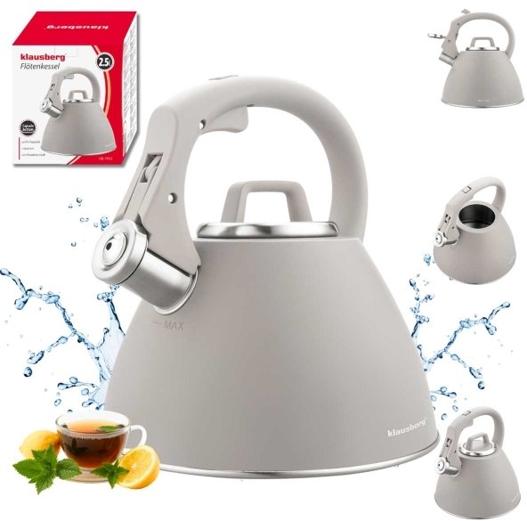 Klausberg CZAJNIK STALOWY Z GWIZDKIEM 2,5L KB-7953