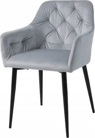 Krzesło tapicerowane do jadalni welurowe JULIA2 szare