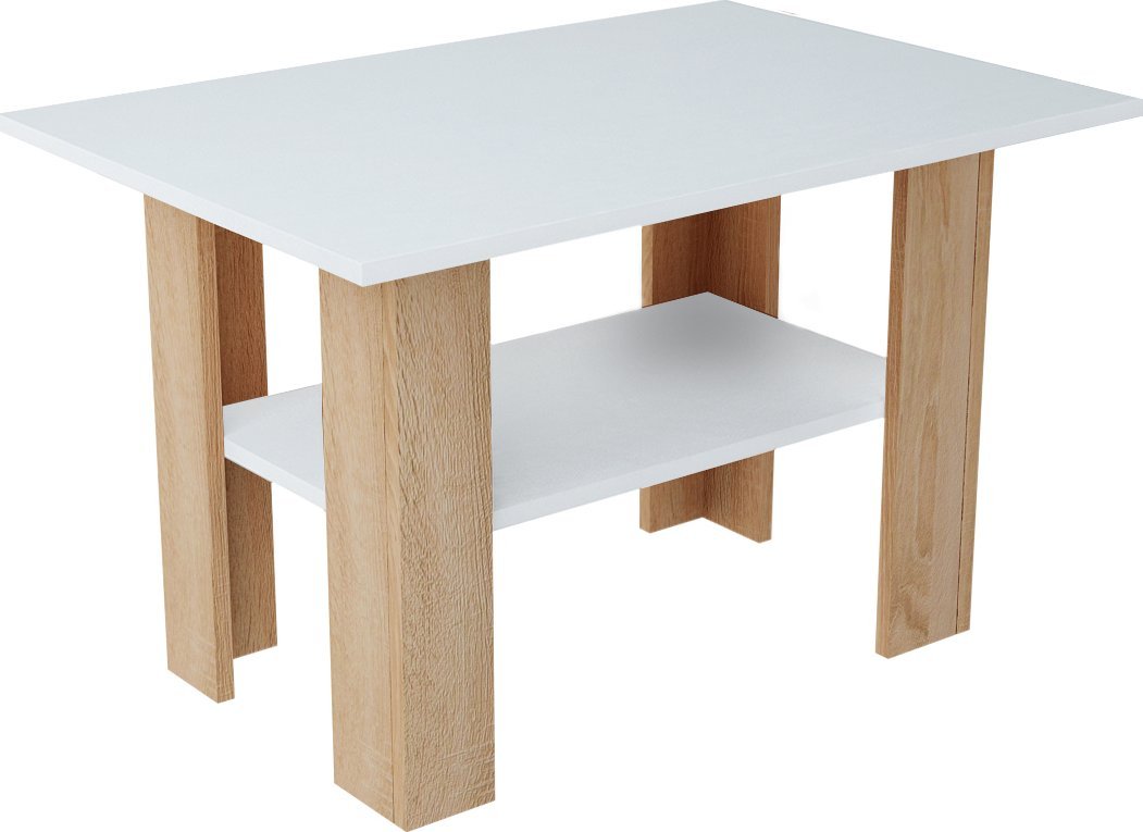 Meble-Bestseller Ława Stolik T001 Dąb Sonoma-Biały 55x87x60 cm