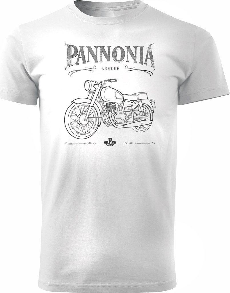 Topslang Koszulka z motocyklem na motor Pannonia panonia męska biała REGULAR M