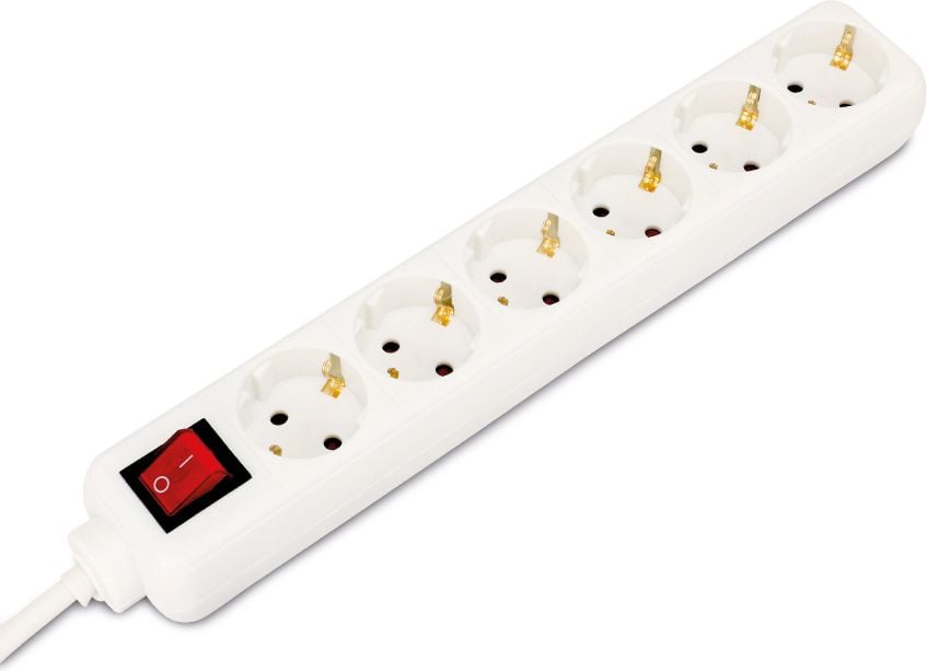 Listwa zasilająca Bachmann przeciwprzepięciowa 6 gniazd 1.5 m biała (381.244S)