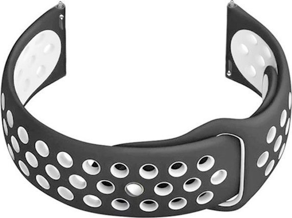 Pasek gumowy do smartwatch U11 - szary/biały - 20mm