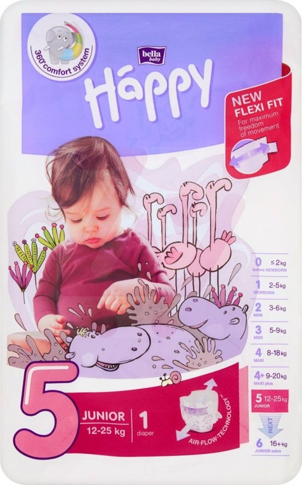 Bella Pieluchy Happy Junior 5, 12-25 kg, 1 szt.
