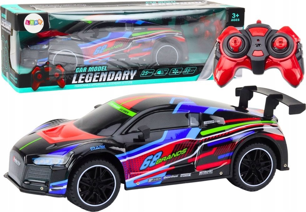 LeanToys Auto Sportowe Zdalnie Sterowane RC 1:10 25km/h Światła Czarny