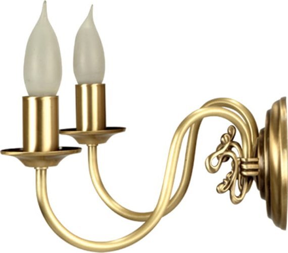 Kinkiet Solar Kinkiet z mosiądzu FLAMAND 2 płomienny