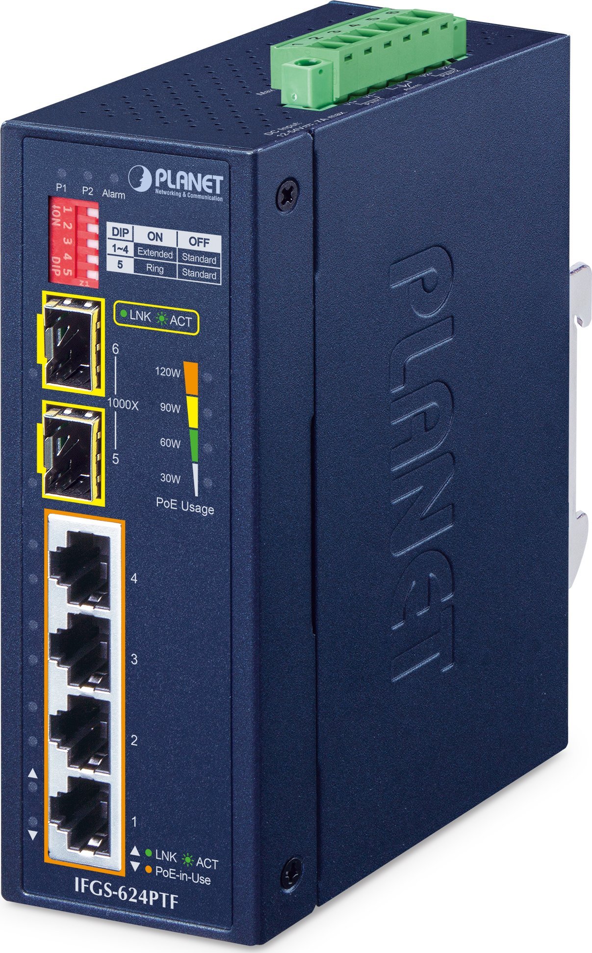 PLANET Netzwerkgerte Nie zarządzany Fast Ethernet (10/100) Obsługa PoE Niebieski