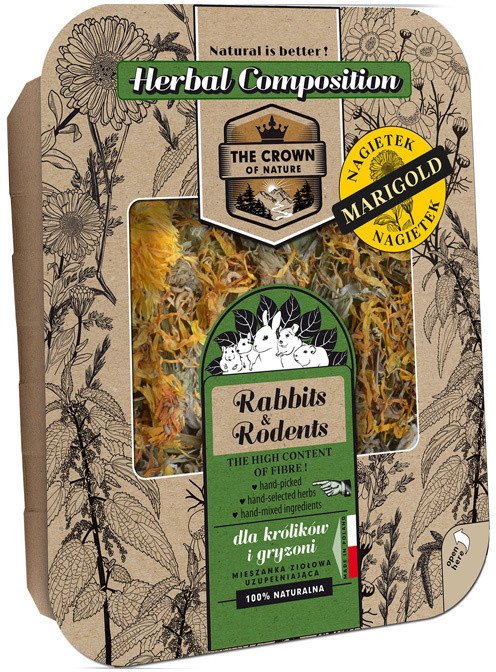 Korona Natury Paśnik pokarm dla gryzoni Mieszanka ziołowa z nagietkiem dla królika 70 g