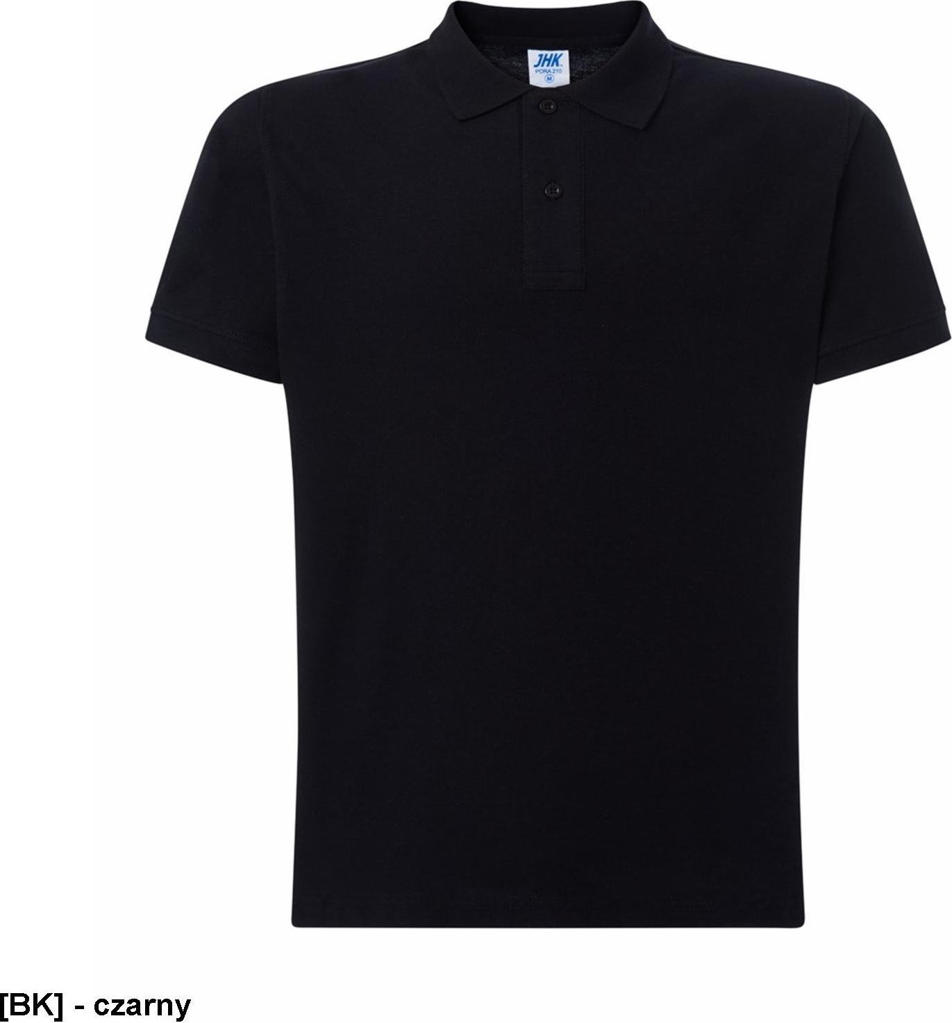 JHK PORA 210 - męskie polo z krótkim rękawem 100% stabilizowana bawełna, 200- 210g - czarny 5XL