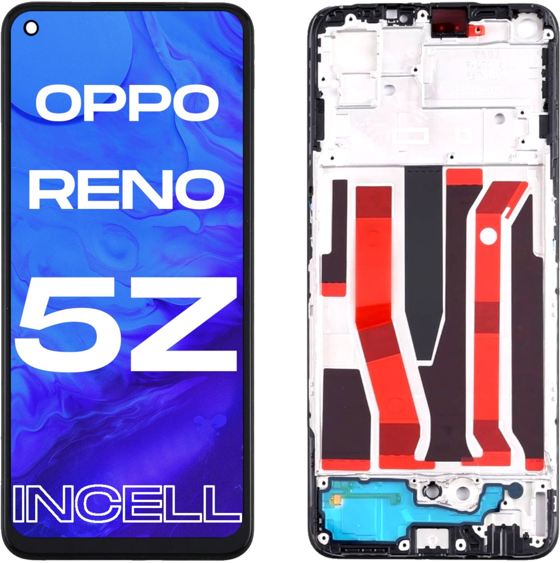 Wyświetlacz do Oppo Reno 5Z LCD CPH2211 Ekran Incell Ramka