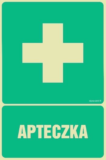 Mój dom Apteczka Tabliczka 150X230 Znak Ratunkowy Świecąca W Nocy Płyta + Przylepce Libres Polska Sp Gi010_150X225_Ps 5904937228368