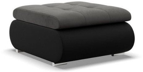 Pufa otwierana, schowek, Bosco, velvet, ekoskóra, 70x88x42 cm, ciemny szary, czarny | TYLETEGOTU