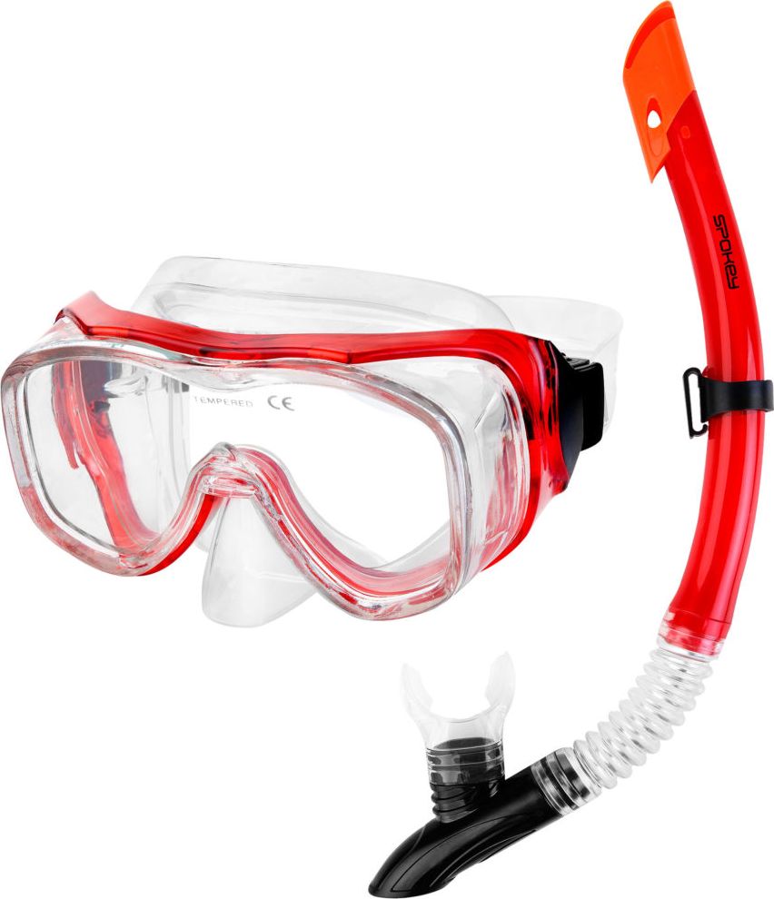 Spokey zestaw do nurkowania maska + fajka LUZON czerwony Spokey