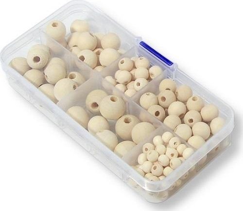Zestaw koralików drewnianych 150 elementów