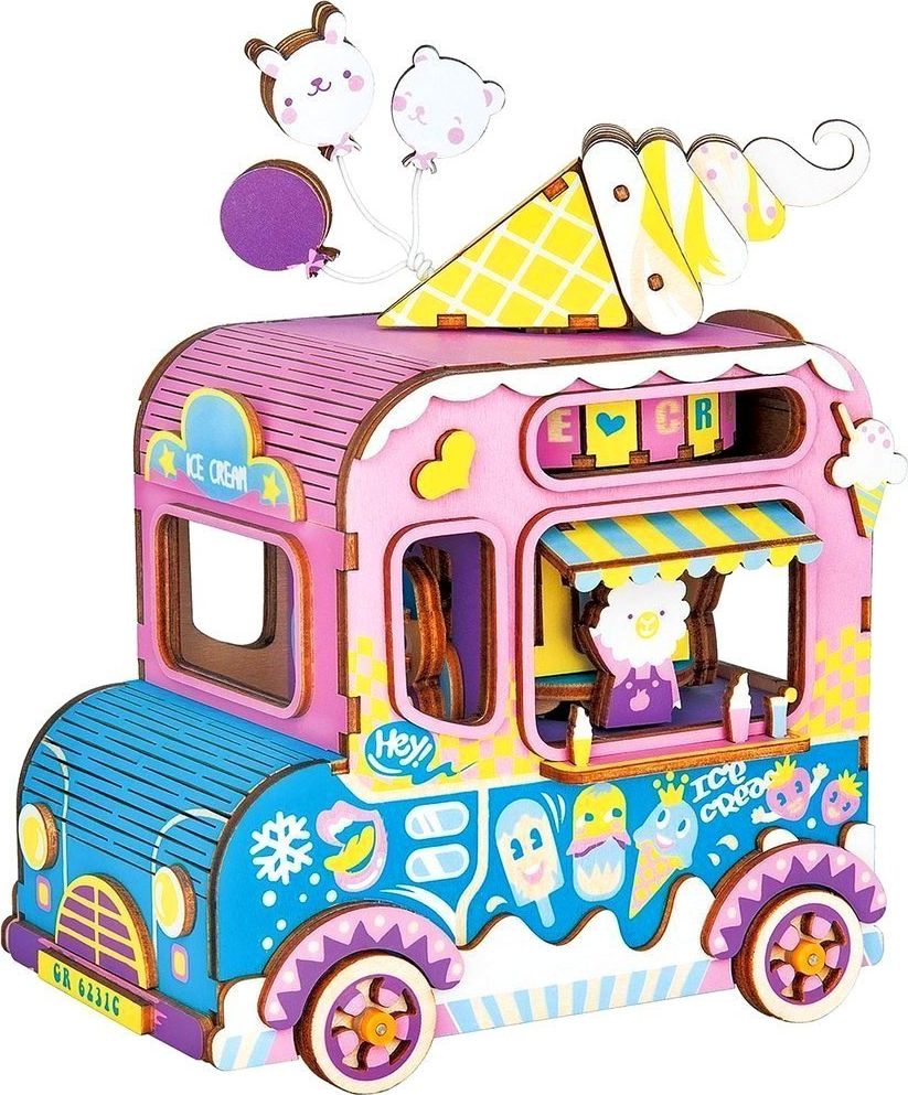 Robotime Technology ROBOTIME Drewniany Model Puzzle 3D Pozytywka Lodziarnia