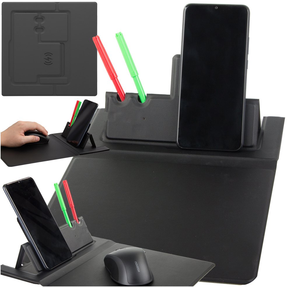 Podkładka pod mysz ładowarka indukcyjna bezprzewodowa na telefon organizer