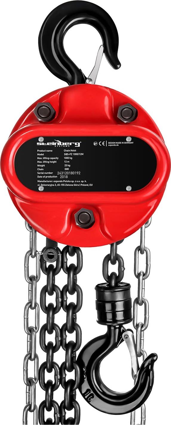 Steinberg Wciągarka wyciągarka łańcuchowa wciągnik łańcuchowy 1T / 12m Wciągarka wyciągarka łańcuchowa wciągnik łańcuchowy 1T / 12m (10030373) - 10097