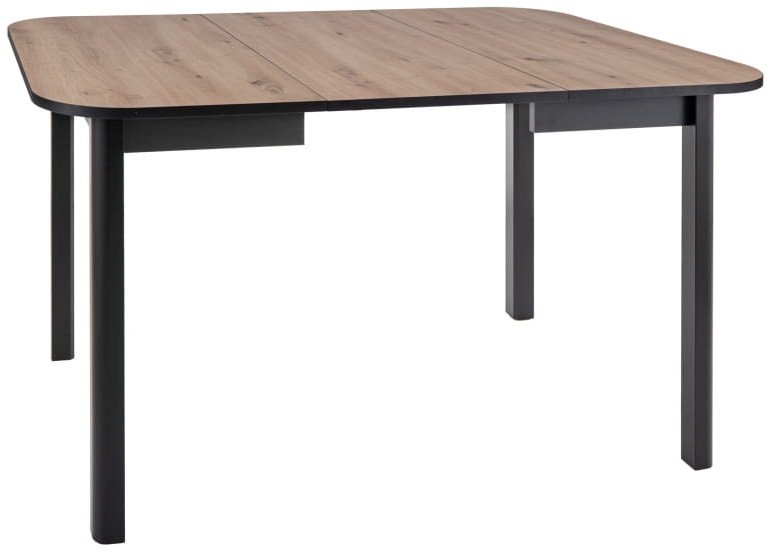 STÓŁ DANTE II DĄB ARTISAN / CZARNY MAT 90(130)x90